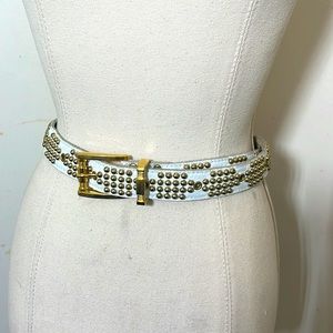EUC Sand Castle gold & White studded belt